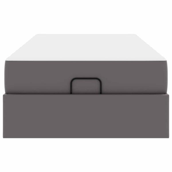 Bettgestell mit Matratze mit Matratze 2 pcs Grau PVC