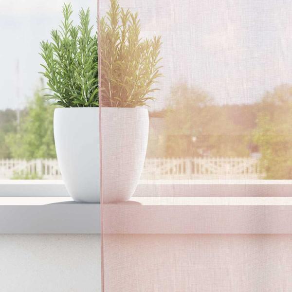 Voile Vorhänge mit Stangentaschen 2 Stk. Hellrosa