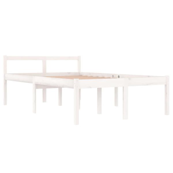 Seniorenbett Weiß 120x190 cm Massivholz Kiefer