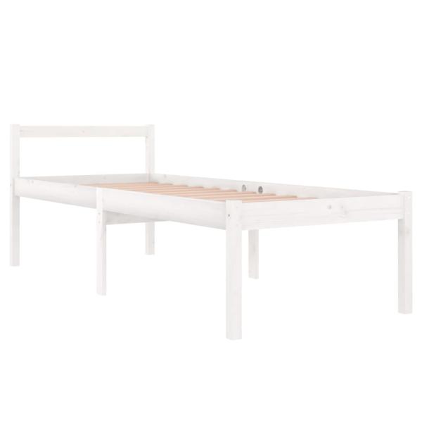 ARDEBO.de - Seniorenbett Weiß 90x200 cm Massivholz Kiefer