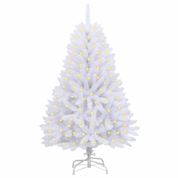 Künstlicher Weihnachtsbaum Weiß 120 cm PVC und Metall
