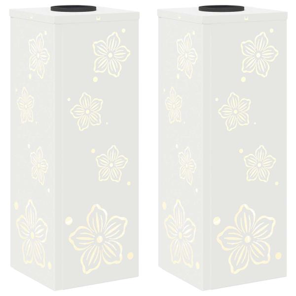 Solar LED Weg Licht 2 pcs Weiß Kalt gewalzter Stahl