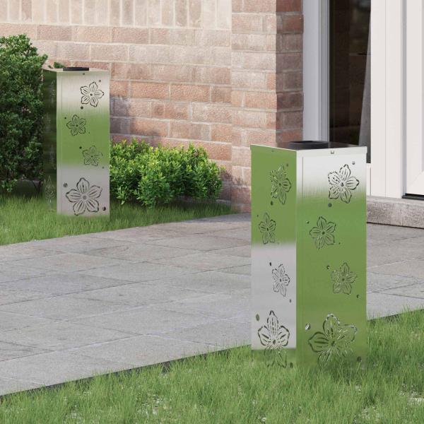 ARDEBO.de - Solar LED Weg Licht 2 pcs Edelstahl Edelstahl