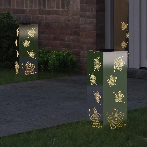 Solar LED Weg Licht 2 pcs Edelstahl Edelstahl