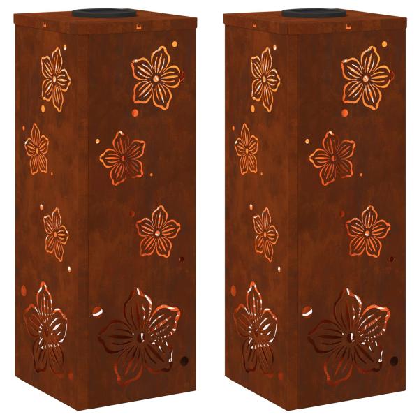 Solar LED Weg Licht 2 pcs Cortenstahl Cortenstahl