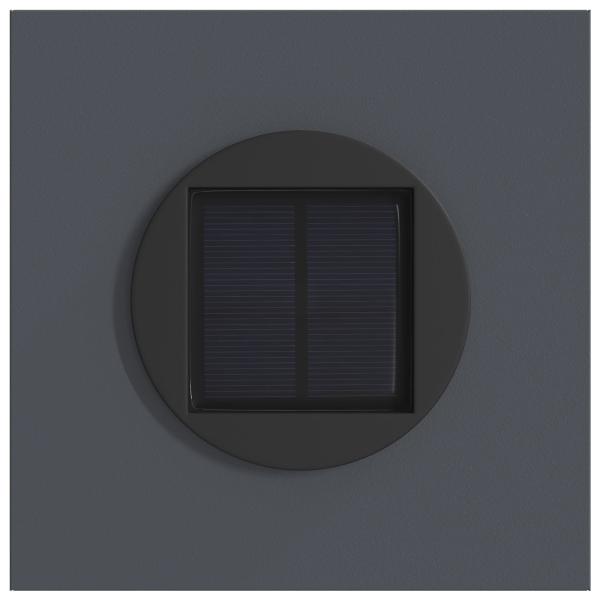 Solar LED Weg Licht 2 pcs Anthrazit Kalt gewalzter Stahl