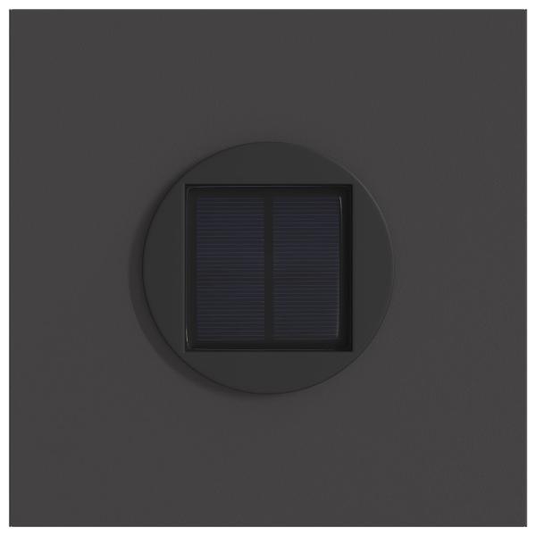 Solar LED Weg Licht 2 pcs Schwarz Kalt gewalzter Stahl