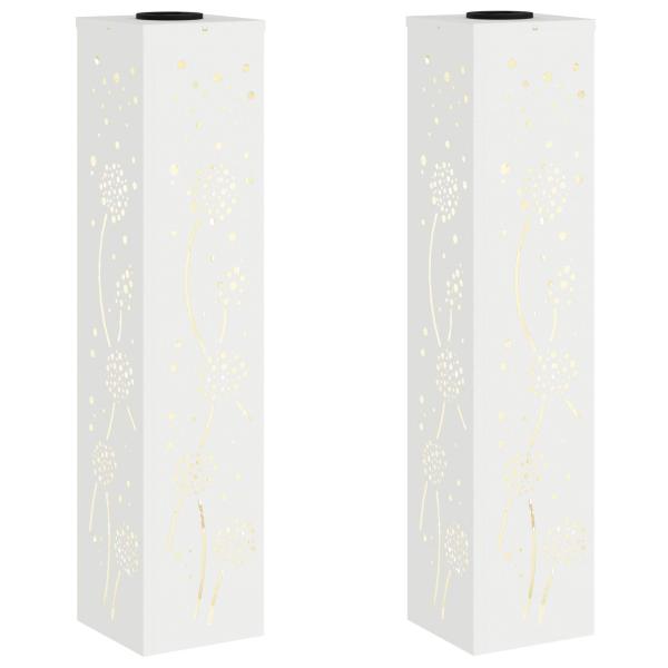 Solar LED Weg Licht 2 pcs Weiß Kalt gewalzter Stahl