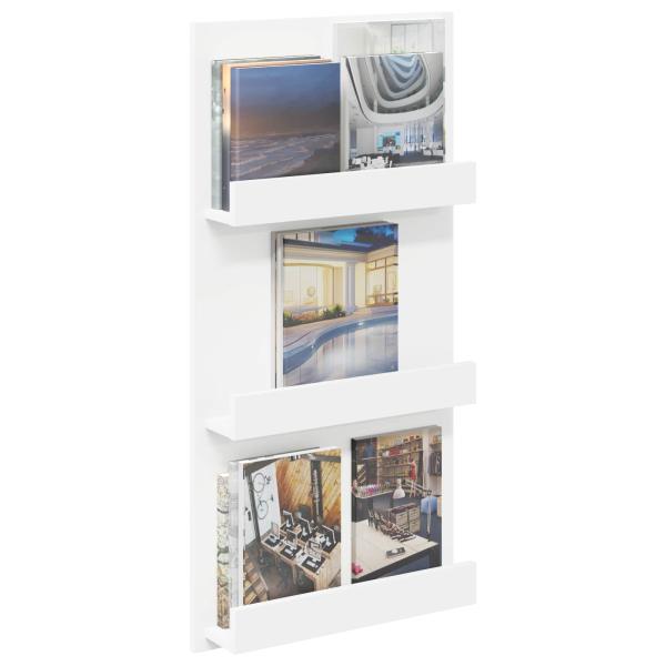 Magazinregal mit Regal Weiß 51 x 11 x 102 cm Holzwerkstoff