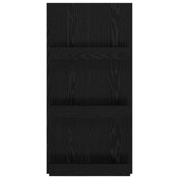 ARDEBO.de - Magazinregal mit Regal Schwarz Eichen-Optik 51 x 11 x 102 cm