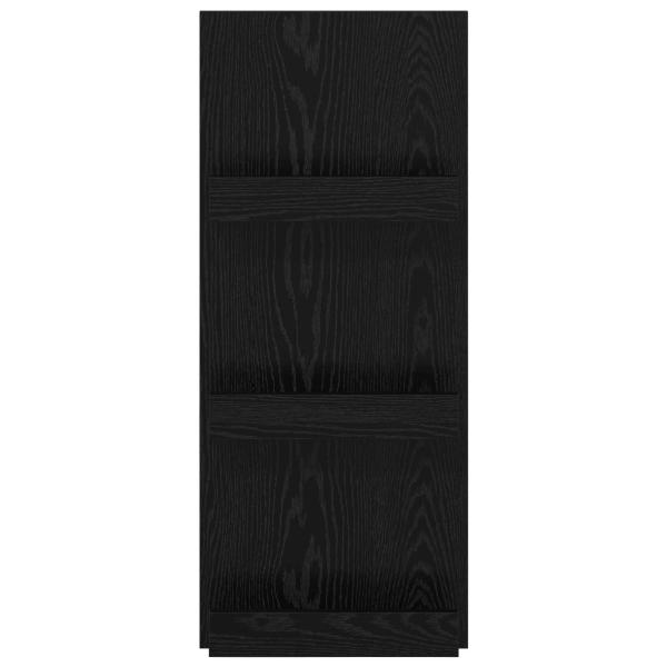 Magazinregal mit Regal Schwarz Eichen-Optik 51 x 11 x 102 cm