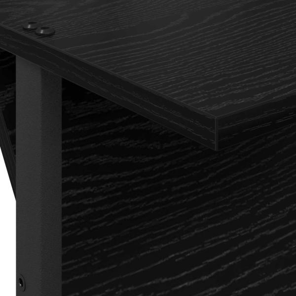 Magazinregal mit Regal Schwarz Eichen-Optik 68 x 40 x 123.5 cm
