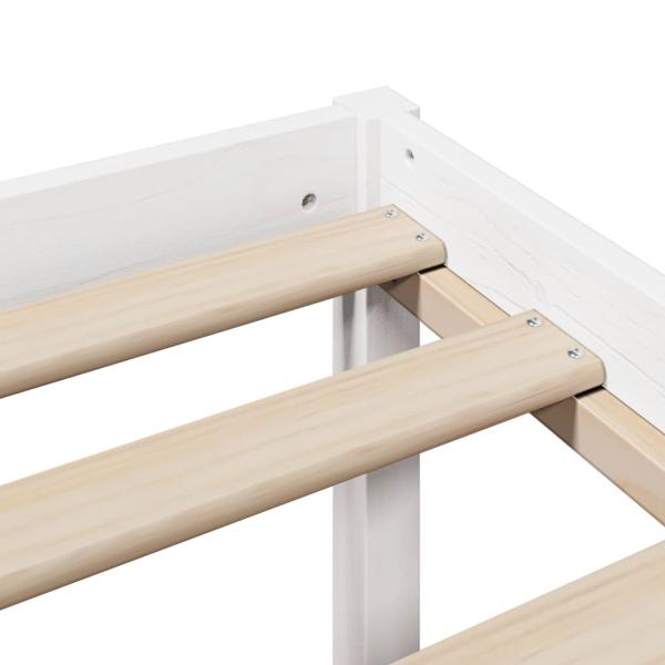 Massivholzbett mit Regal ohne Matratze Weiß 75x190 cm Kiefer