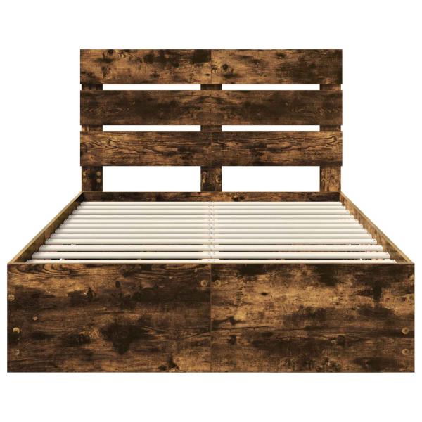 Bettrahmen Geräucherte Eiche 120 x 190 cm Ingenieurs Holz