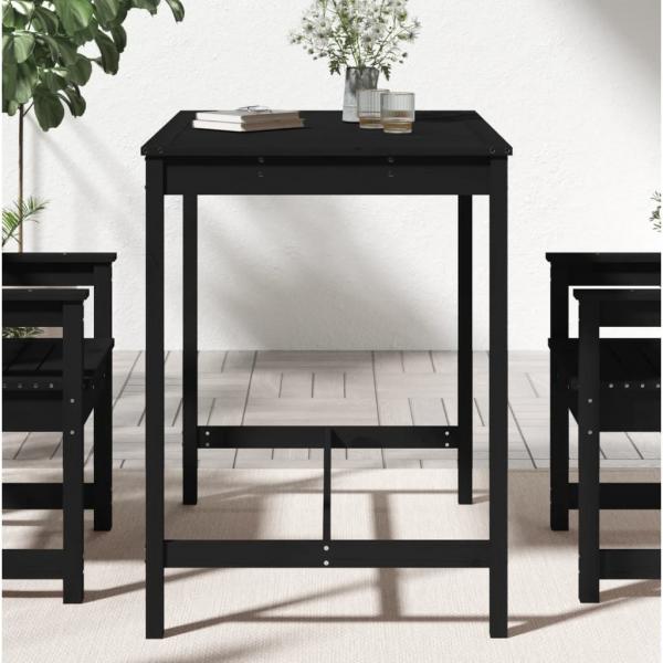 ARDEBO.de - Gartentisch Schwarz 121x82,5x110 cm Massivholz Kiefer