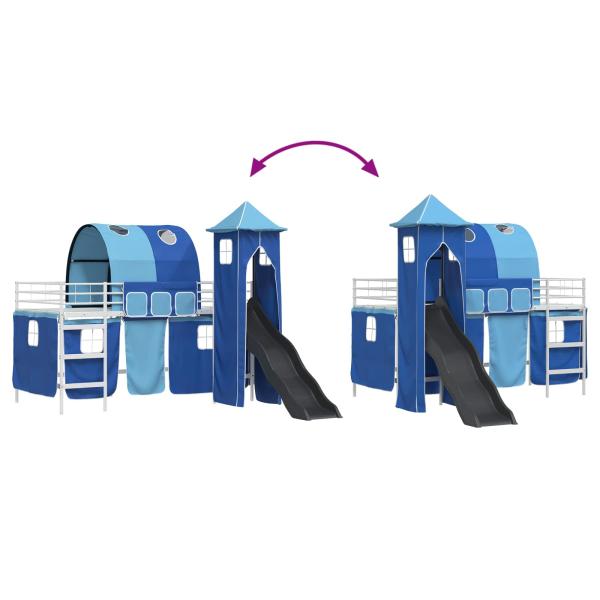 Weiß und Blau 90 x 201 cm