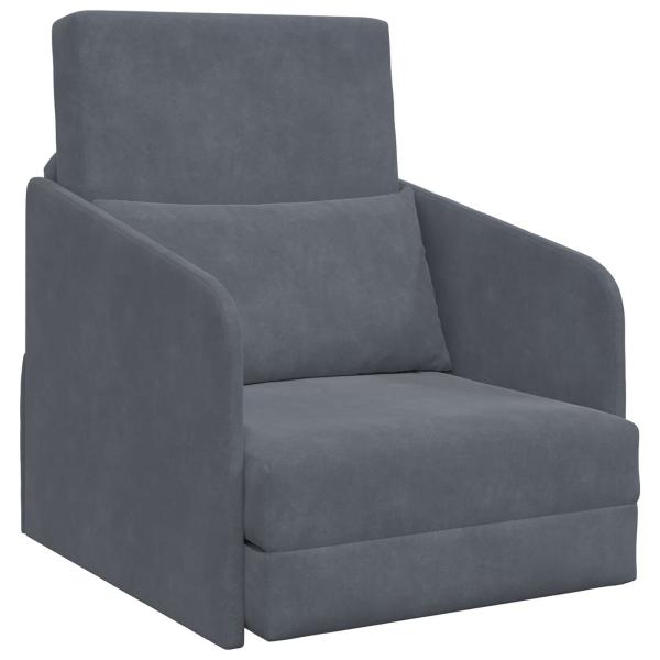 Klappsofa Bett Dunkelgrau 65 x 80 x 83 cm Samt