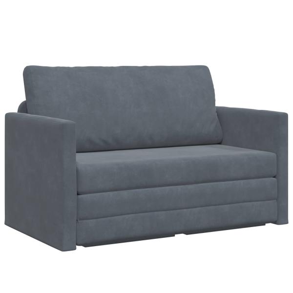 Klappsofa Bett Dunkelgrau 124 x 71 x 78 cm Samt