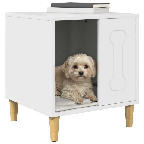 Hundehütte Glänzend Weiß 44 x 42 x 49 cm Holzwerkstoff
