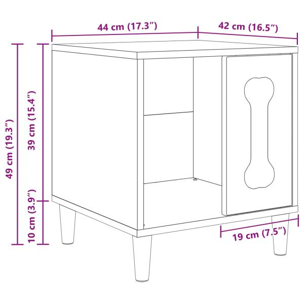 Hundehütte Altholz 44 x 42 x 49 cm Holzwerkstoff