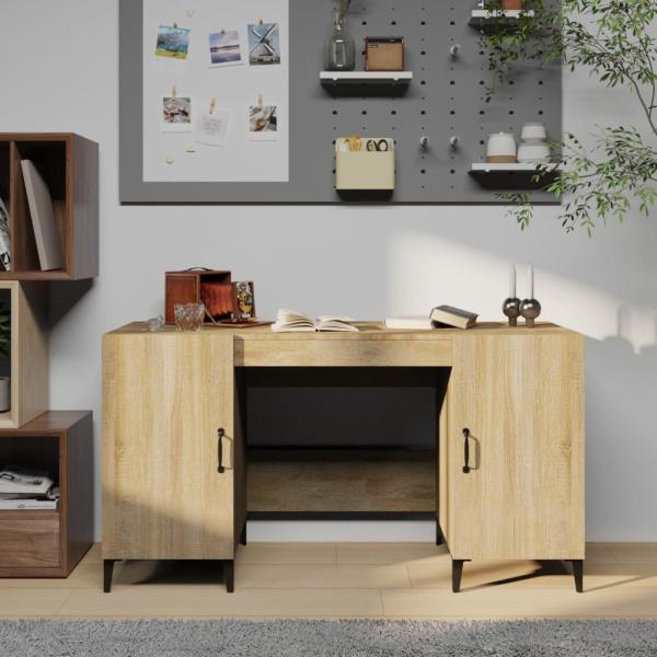 ARDEBO.de - Schreibtisch Sonoma-Eiche 140x50x75 cm Holzwerkstoff