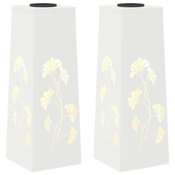 Solar LED Weg Licht 2 pcs Weiß Kalt gewalzter Stahl