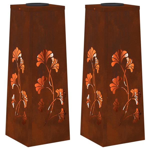 Solar LED Weg Licht 2 pcs Cortenstahl Cortenstahl