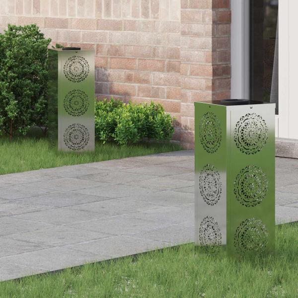 ARDEBO.de - Solar LED Weg Licht 2 pcs Galvanisiert Galvanisiert