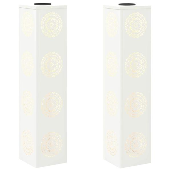 Solar LED Weg Licht 2 pcs Weiß Kalt gewalzter Stahl