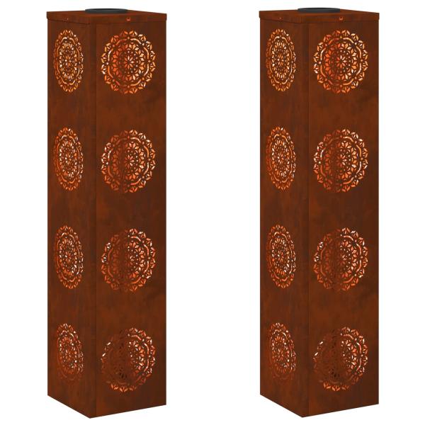 Solar LED Weg Licht 2 pcs Cortenstahl Cortenstahl