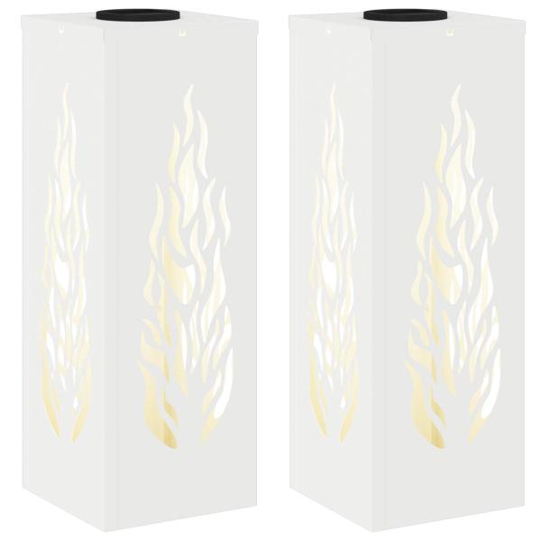 Solar LED Weg Licht 2 pcs Weiß Kalt gewalzter Stahl