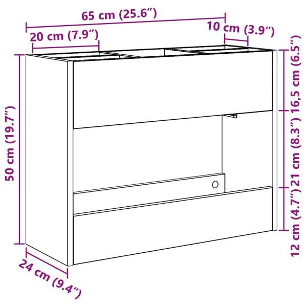 Sonnenschirmhalter Schwarz Eichen-Optik 65 x 24 x 50 cm