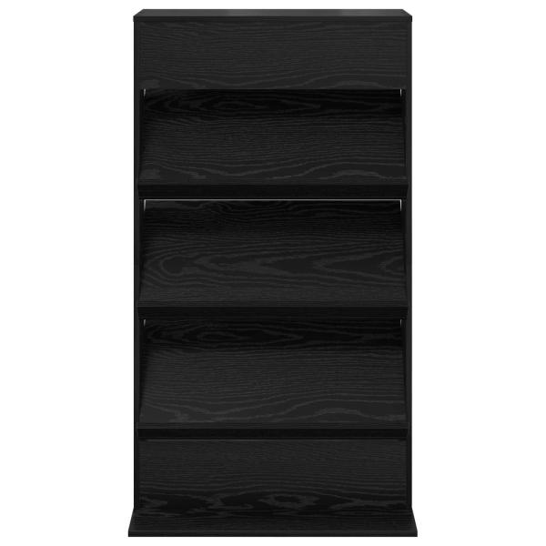 Magazinregal mit Regal Schwarz Eichen-Optik 70 x 41 x 126 cm