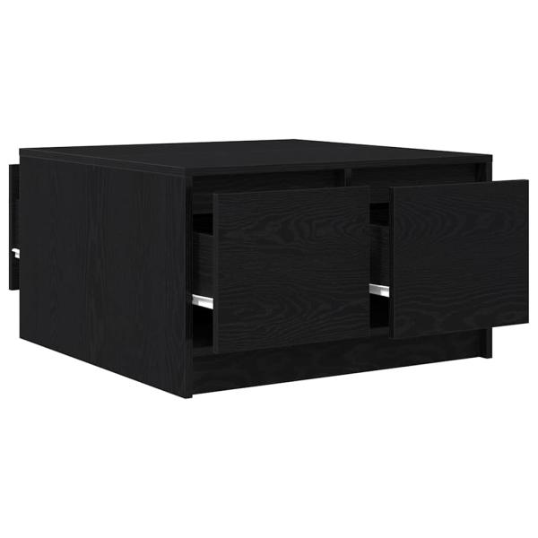 Couchtisch mit Schubladen Schwarz Eichen-Optik 70,5x70x40 cm