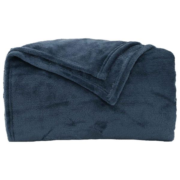Wohndecke Marineblau 220 x 240 cm 1.37 kg Fleece