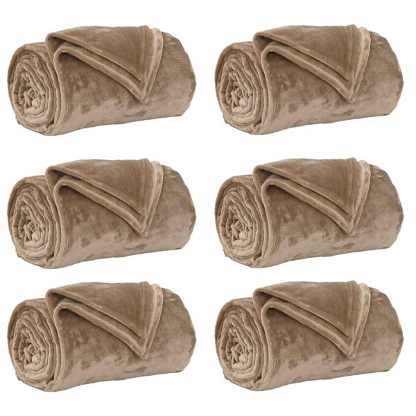 Wohndecken 6 stk. Kamel 130 x 150 cm 3.04 kg Fleece