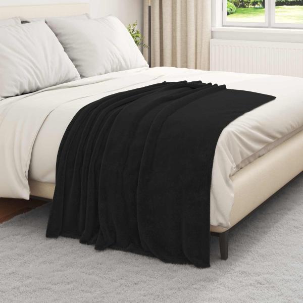 Wohndecken 6 stk. Schwarz 130 x 150 cm 3.04 kg Fleece