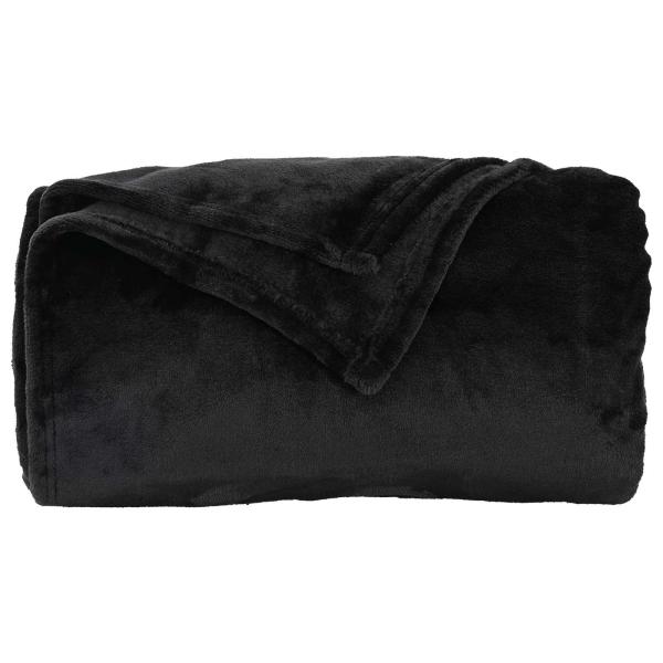 Wohndecken 6 Stück Schwarz 240 x 270 cm Fleece