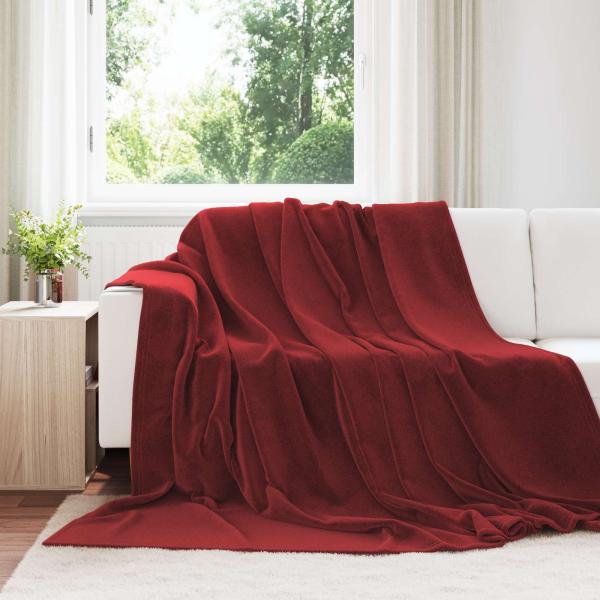 ARDEBO.de - Wohndecken 6 Stück Bordeauxrot 220 x 240 cm Fleece