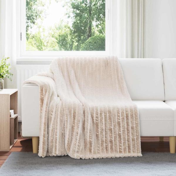 ARDEBO.de - Überwurfdecke Beige 200 x 150 cm Fleece