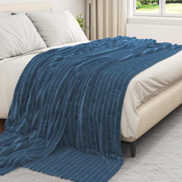 Wohndecke Marineblau 240 x 220 cm 1.36 kg Fleece