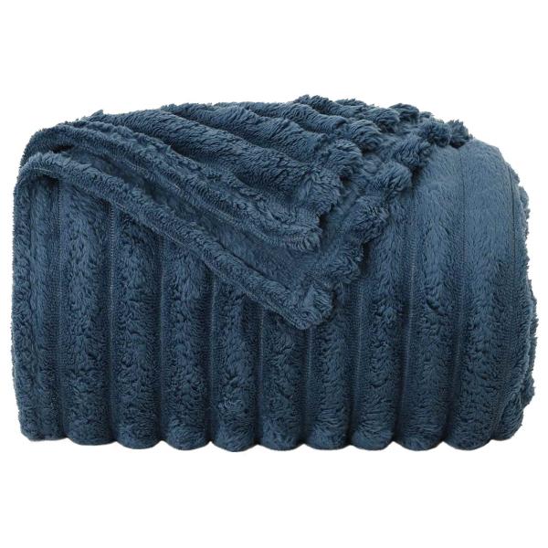 ARDEBO.de - Überwurfdecke Marineblau 270 x 240 cm Fleece