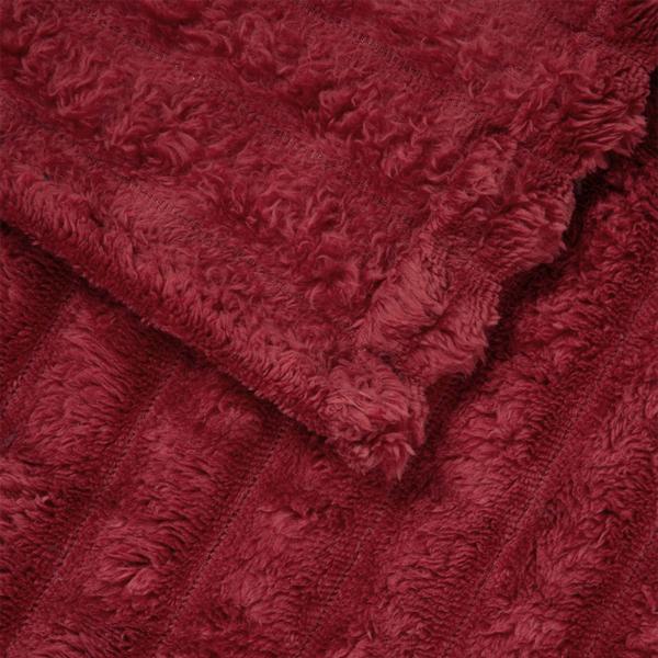 Überwurfdecke Bordeauxrot 270 x 240 cm Fleece