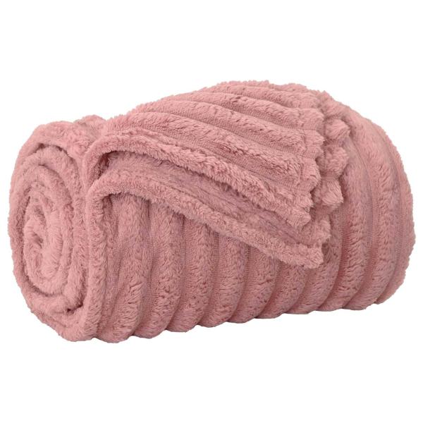 Überwurfdecke Rosa 270 x 240 cm Fleece