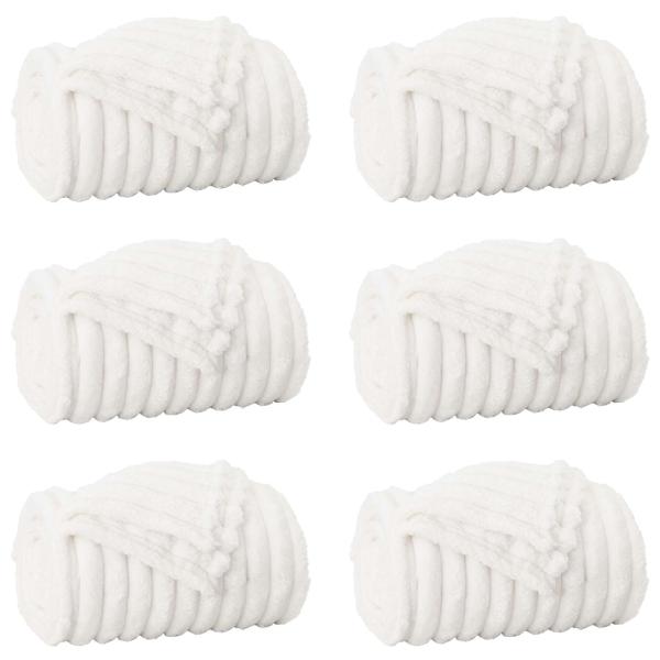 Wohndecken 6 Stück Weiß 150 x 130 cm Fleece