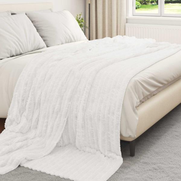 Wohndecken 6 Stk. Weiß 240 x 220 cm 8.76 Fleece