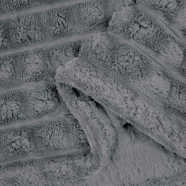 Überwurfdecke Dunkelgrau 150 x 130 cm Fleece