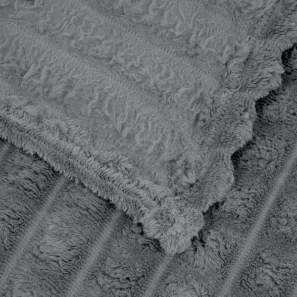 Wohndecken 6 Stück Dunkelgrau 270 x 240 cm Fleece