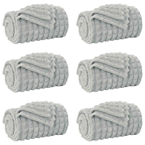 Wohndecken 6 Stück Grau 200 x 150 cm Fleece