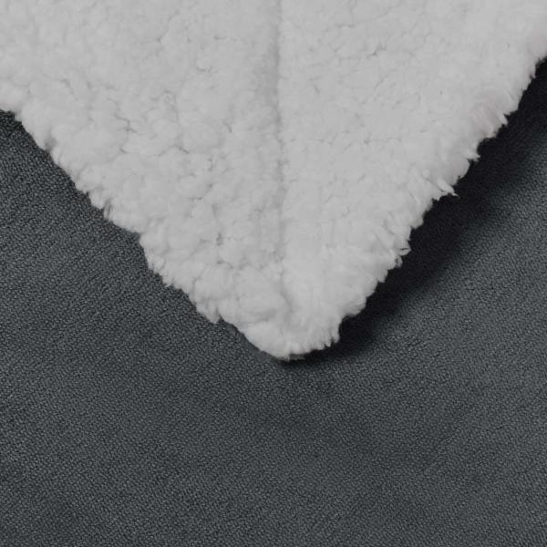 Überwurfdecke Dunkelgrau 220 x 240 cm Fleece
